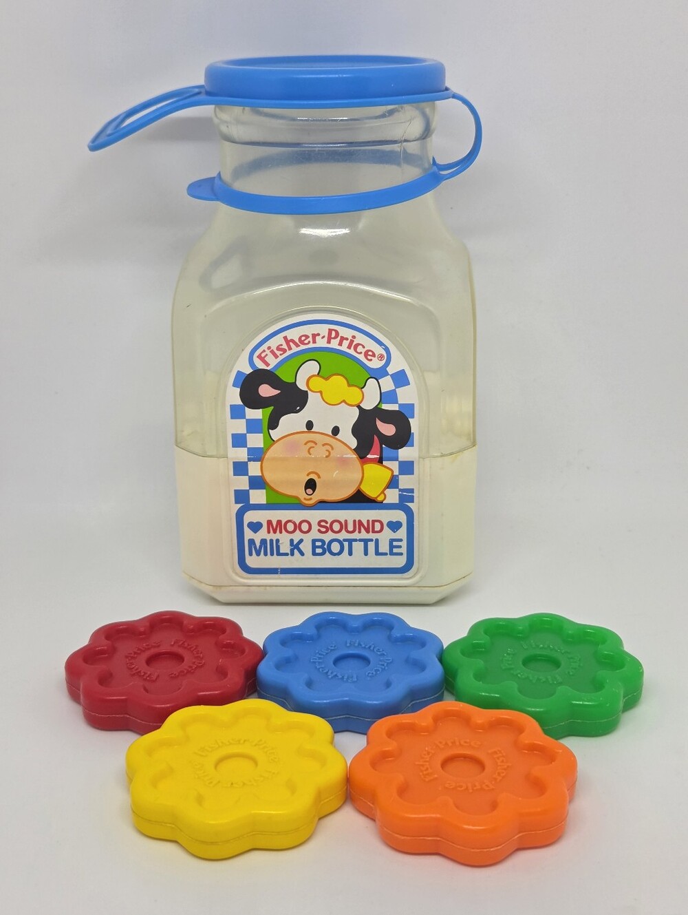 Fisher Price - Vintage Moo Sound Milk Bottle Toddler Toy - 1990